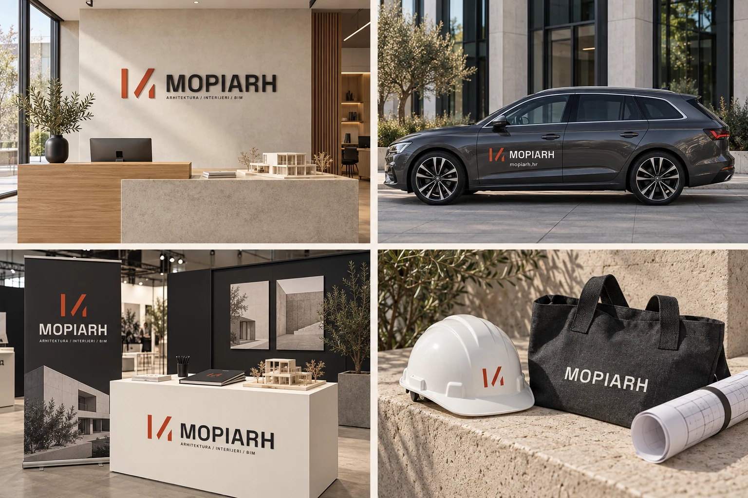 MOPIARH — poslovni materijali i primjene identiteta